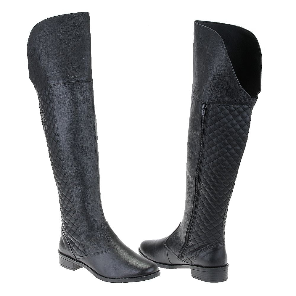 Botas forrada em couro - 1806 - PRETO - 35 