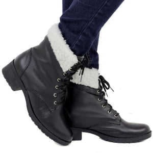 Botas Para Neve Forradas com Lã Sintética - 21025nGI - preto - 37